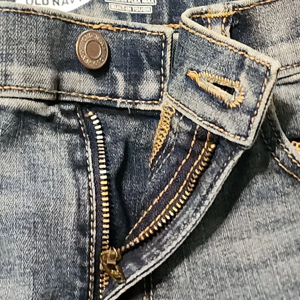 Old Navy boy sz 14 Karate Slim Jeans adjustable waist distressed New